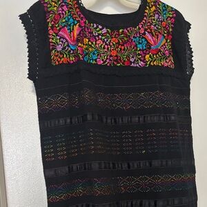 Vibrant Embroidered Black handmade Dress